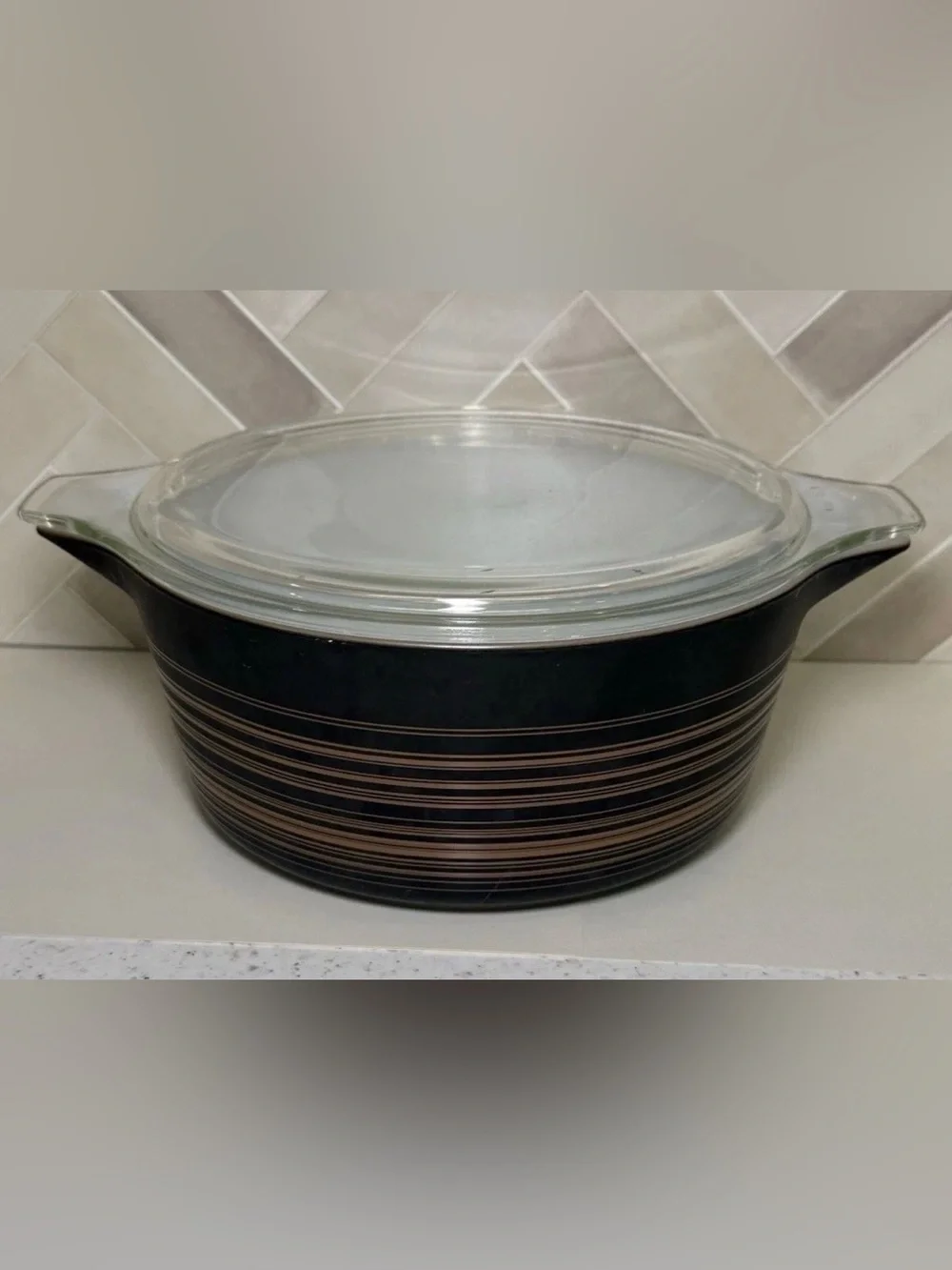 PYREX 475 - TERRA - 21/2 QT. COVERED CASSEROLE DISH LID - Vintage 1964 USA